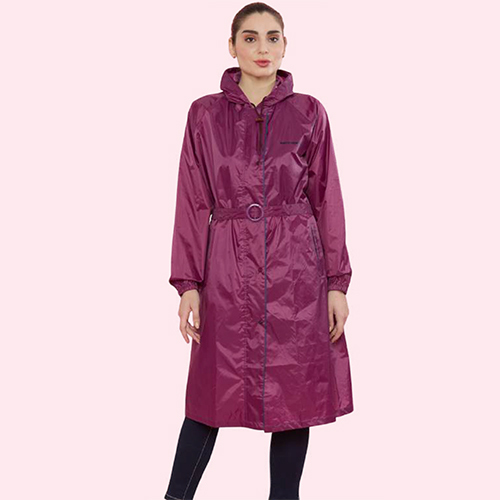 Wkl11 Ladies Coated Fab Knee Length Raincoat - Color: Any Color