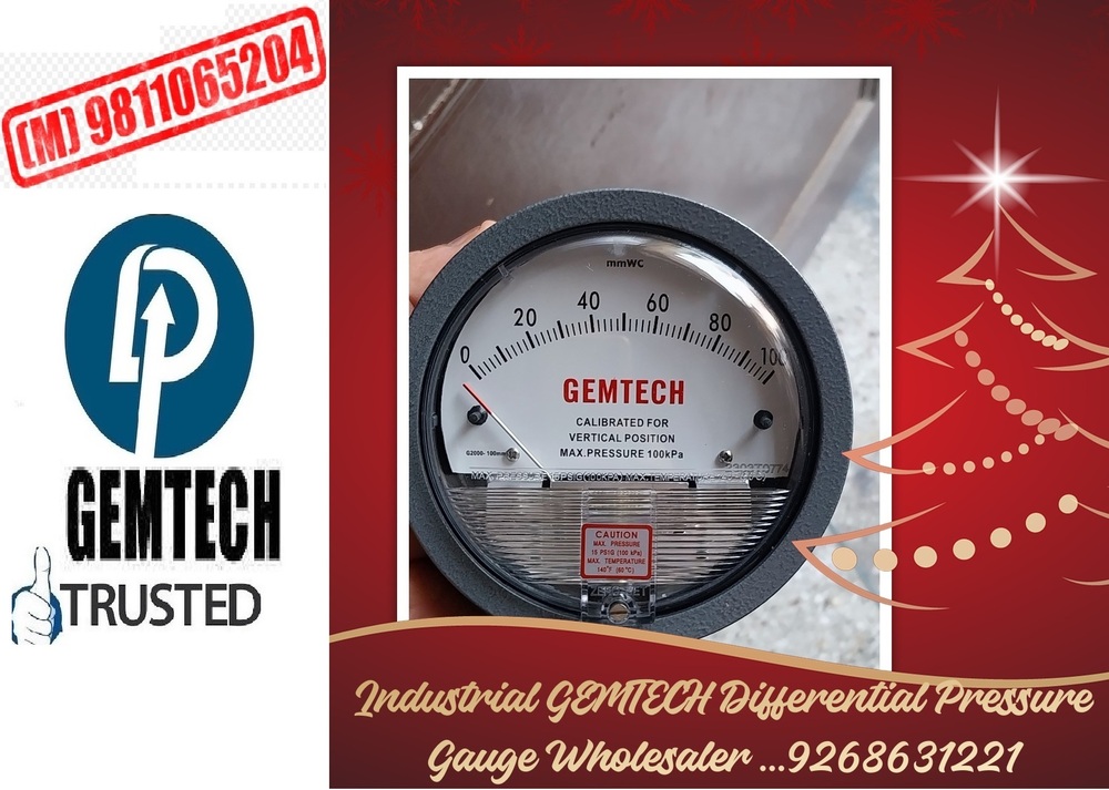 Gemtech Differential Pressure Gauges Distributors India by Mariahu Jaunpur (UP)
