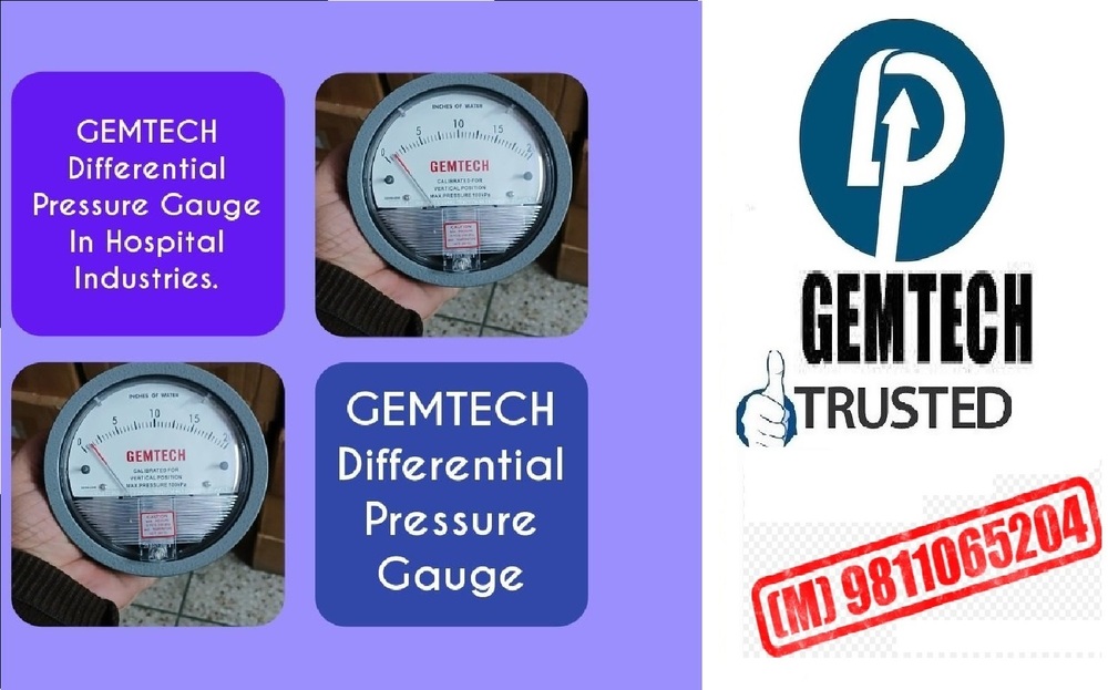 Gemtech Differential Pressure Gauges Distributors India by Mariahu Jaunpur (UP)