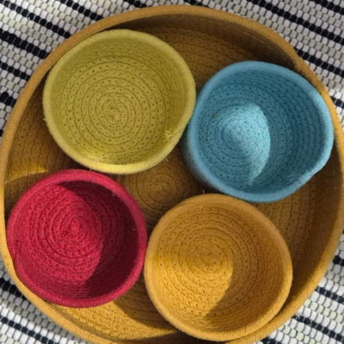 Designer Jute Basket For Dry Fruits - Color: Multi Colour