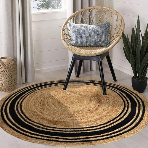 Jute Cotton Rug - Back Material: Anti-Slip Latex