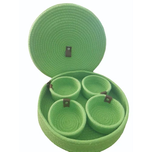 Green Cotton Dry Fruit Box - Dimension (L*W*H): 12 X 12 X 2.5 Inch (In)