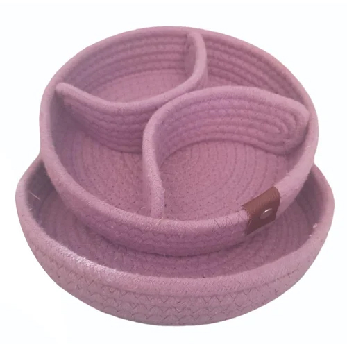 Pink Cotton Rope Dry Fruit Box - Design Type: Braided
