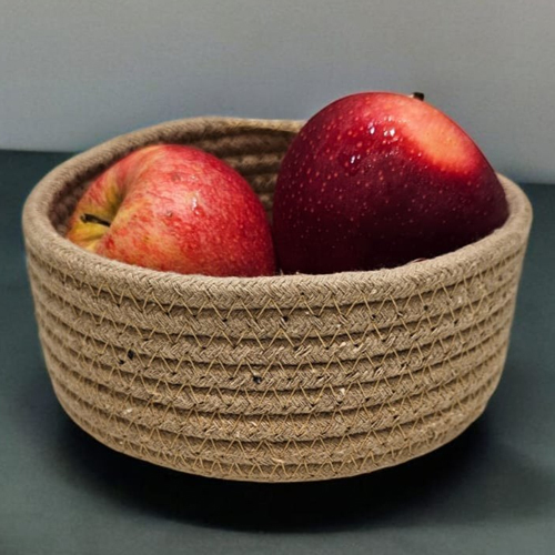 Cotton Rope Storage Basket Set - Color: Brown