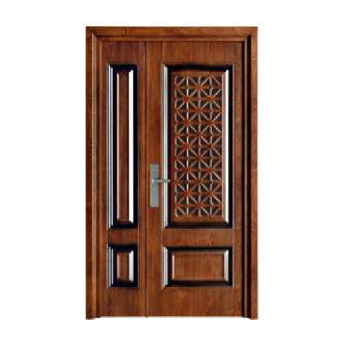 Motherson Designer Door with Frame Wooden Finish