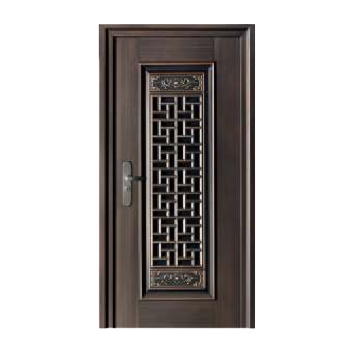 Single Window Door With Frame Wooden Finish - Color: Brown