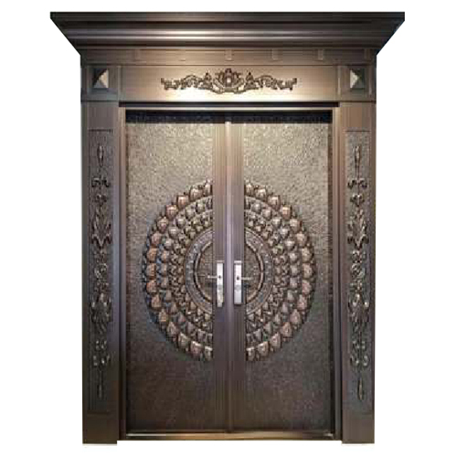 Maharaja Double Designer Door with Frame Copper Finish