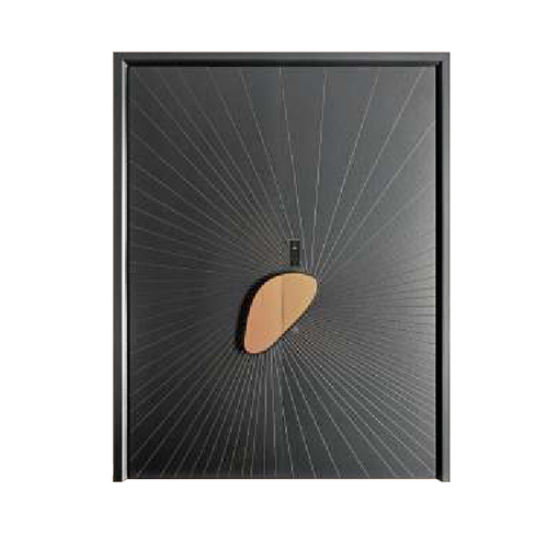 Designer Aluminum Door with Frame Copper Finish
