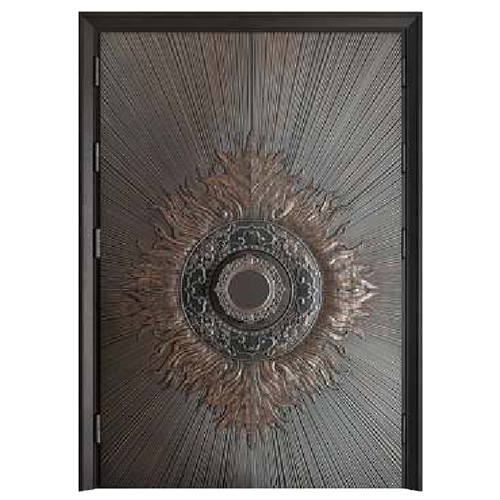 Aluminium Designer Door with Frame Copper Finish