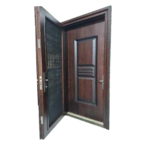 Twin Door with Frame Wooden Finish