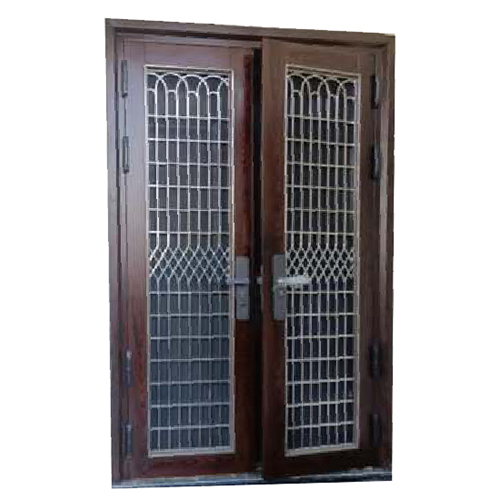 Double Twin Door with Frame Wooden Finish