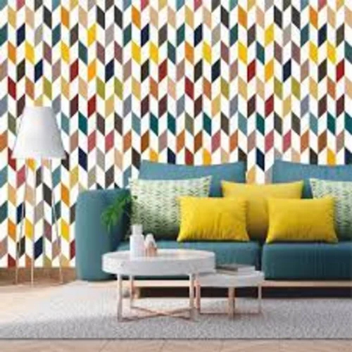 Multicolor Designer Wallpaper - Material: Canvas Paper