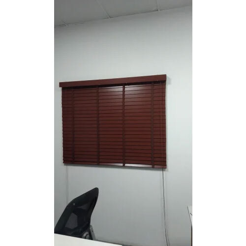 Wooden Roll Up Blinds - Color: Brown