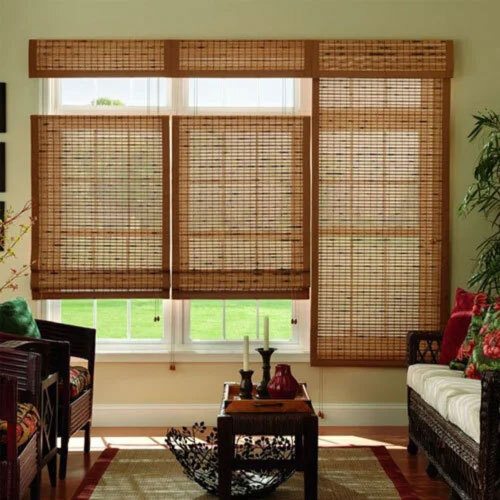 Bamboo Blind Curtains - Color: Brown