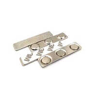 3 Magnet Steel Badge - High-quality Metal, Custom Size, Plain Silver Color | Corrosion Resistant, Rectangle Shape, Secure Magnet Attachment