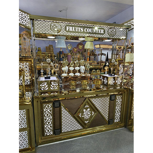 Designer Plate Counter - Stainless Steel , Polished Surface Finish, Modern Design, Versatile Colors, Ideal For Catering & Event Services