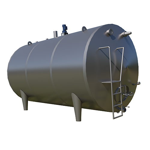 10Kl Horizontal Milk Storage Tank - Color: Silver