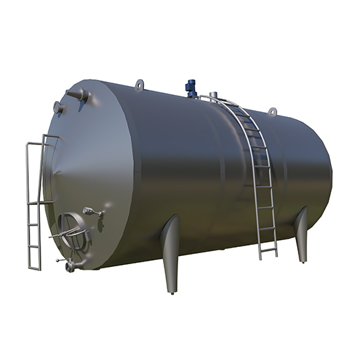 10Kl Horizontal Milk Storage Tank - Color: Silver