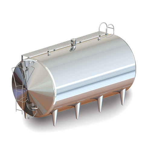 2Kl Horizontal Milk Storage Tank - Color: Silver