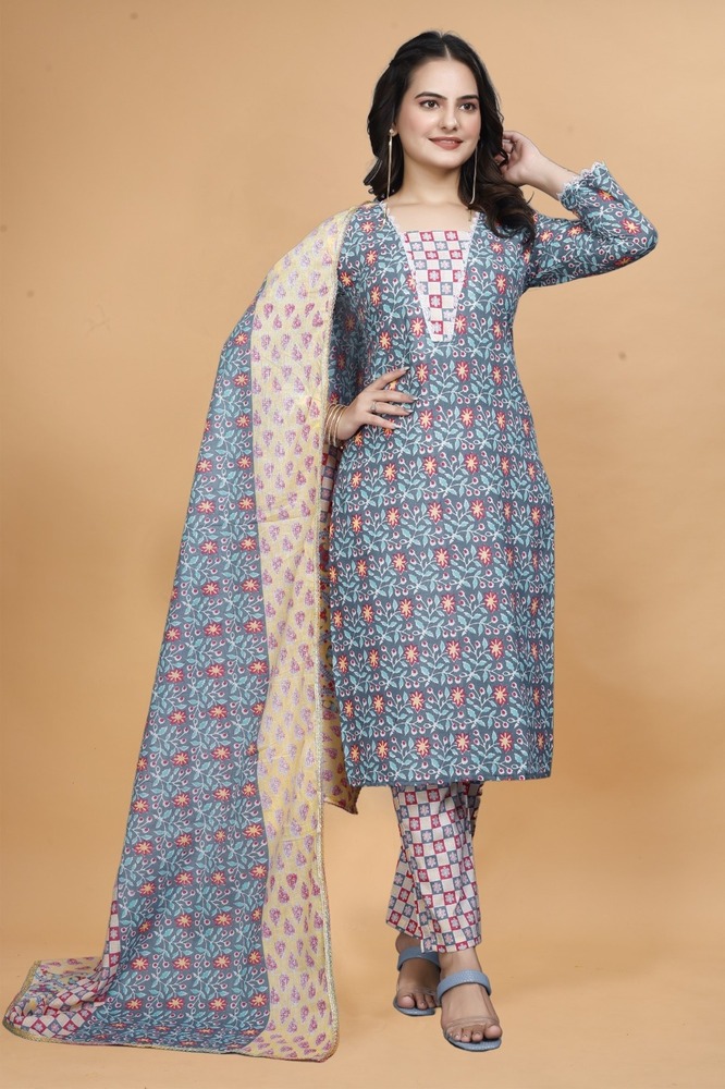 cotton kurti pant and dupatta