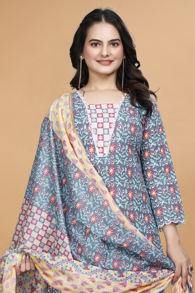 cotton kurti pant and dupatta