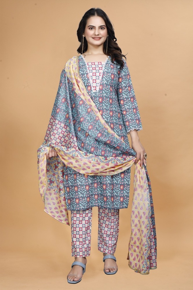 cotton kurti pant and dupatta
