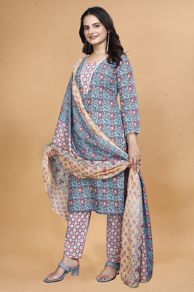 cotton kurti pant and dupatta