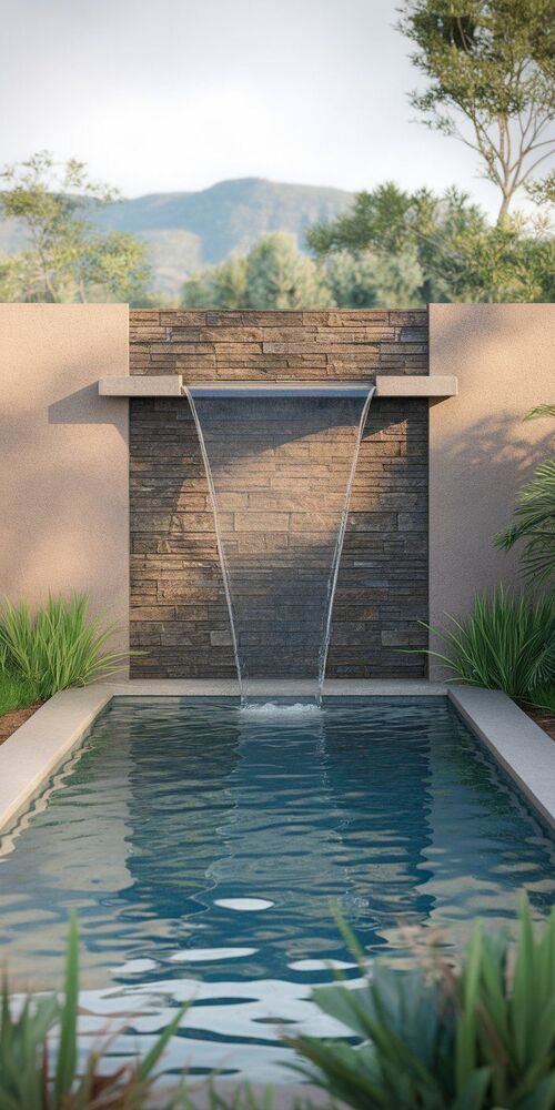 Outdoor Waterfall Wall Fountain