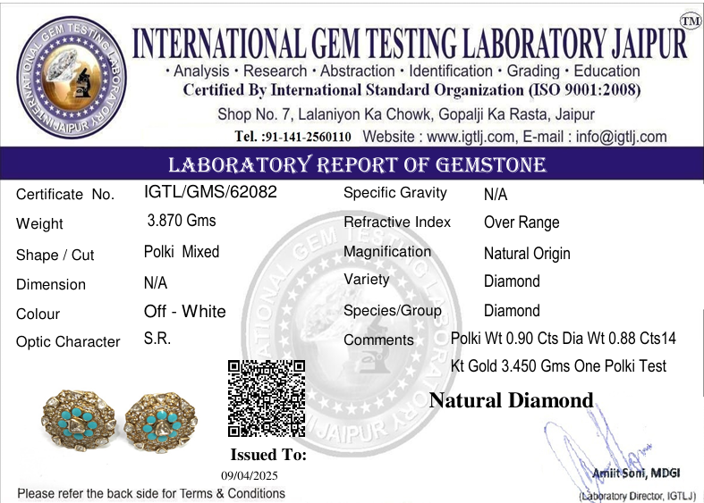 14kt Gold Talap Tops with Polki Diamond