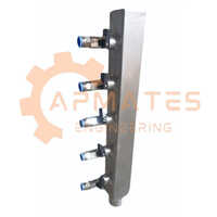 5 Valve Stainless Steel Water Oil Manifold - Color: Silver