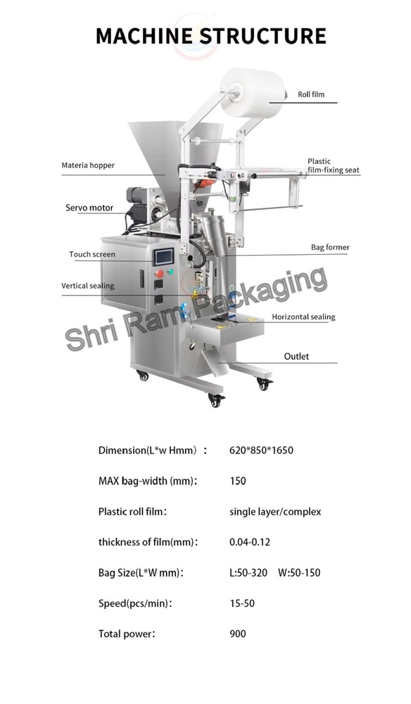 Hing powder pouch packaging machine with auger filler