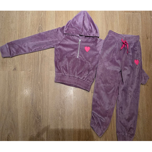 Velour 260Gsm Kids Top Lower Set - Design: Trendy