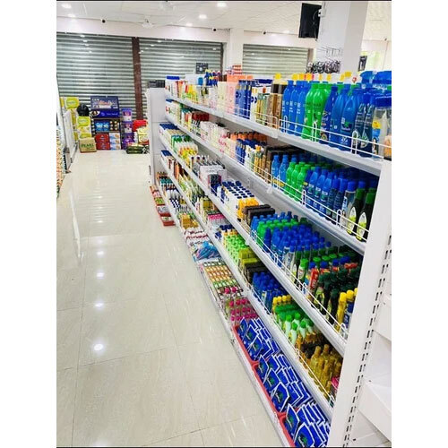 Free Standing Glass Shelving Unit - Color: White