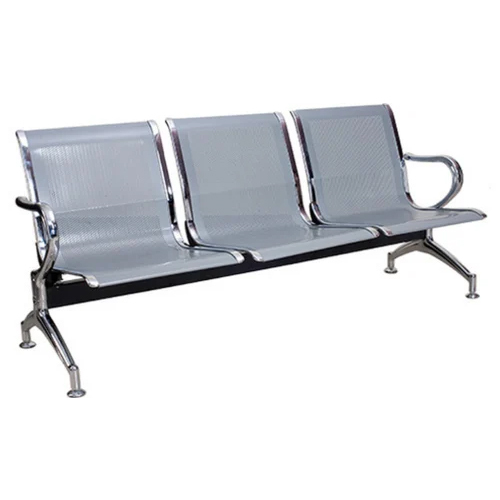 Hospital 3 Seater Waiting Chair - Color: Silver
