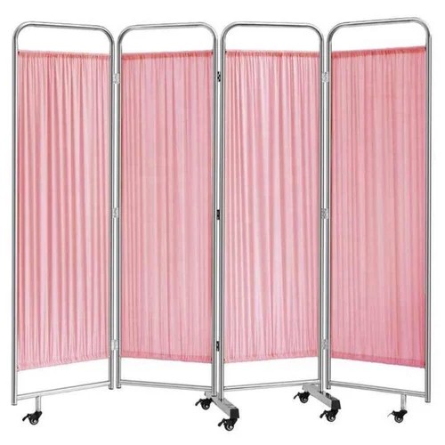 Folding Screen With Wheels - Color: Silver