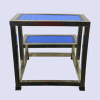Stainless Steel Hospital Double Layers Foot Stool - Color: Blue