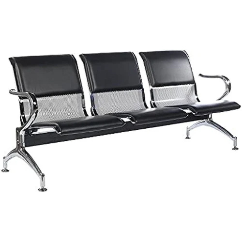 3 Seater Waiting Chair - Color: Black