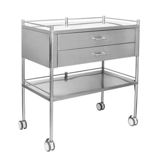 Medicine Trolley With Drawer - Color: Silver