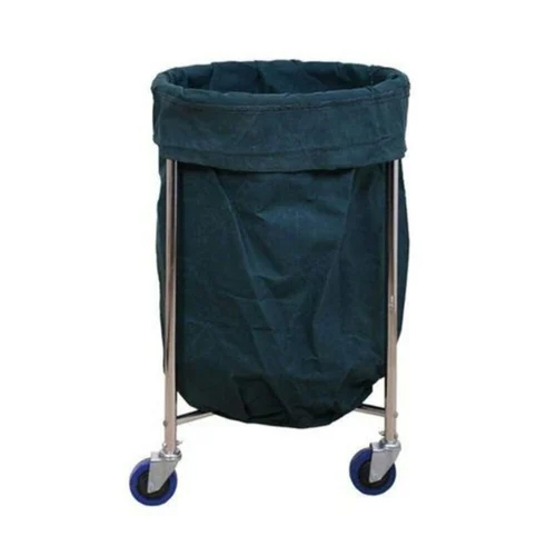 Soiled Linen Trolley - Color: Silver