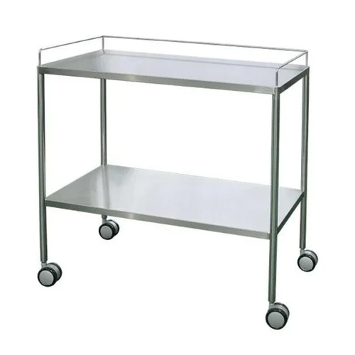 Stainless Steel Instrument Trolley - Color: Silver