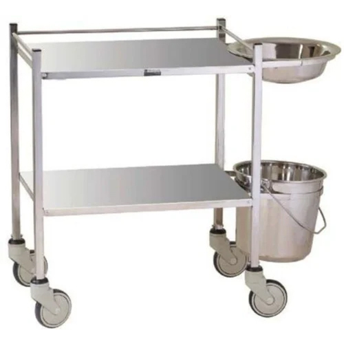 Stainless Steel Dressing Trolley - Color: Silver