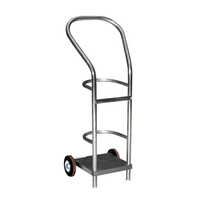 Stainless Steel Oxygen Cylinder Trolley - Color: Silver