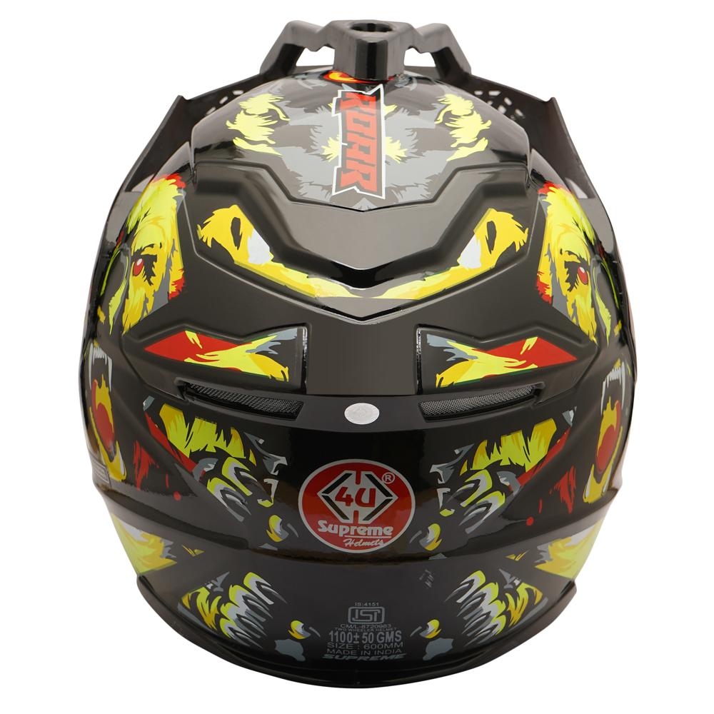 Designer Full Face Bike Helmet - Color: Black