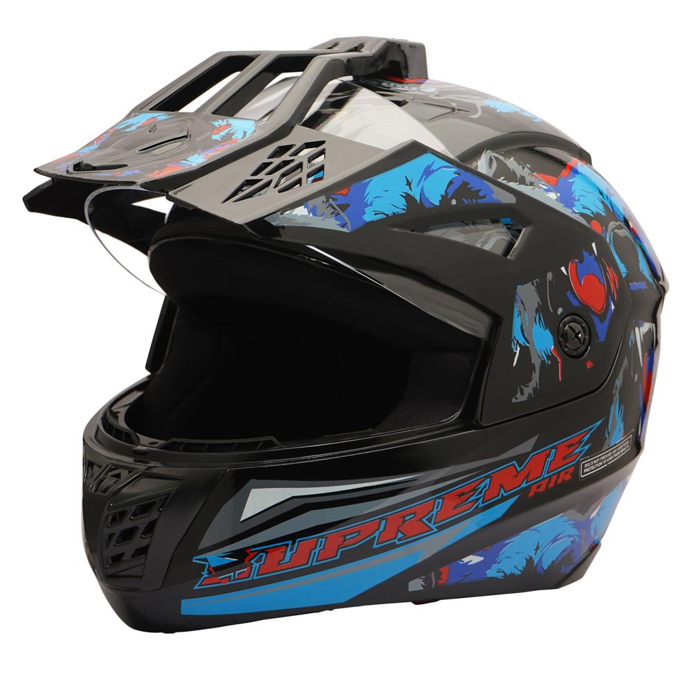 Designer Full Face Bike Helmet - Color: Black