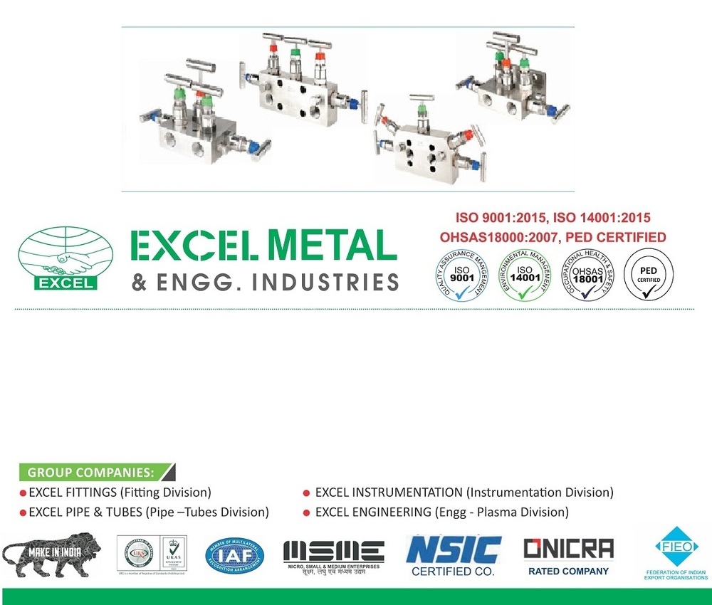 Five Valve Manifold, Direct Mount T Type - Color: Silver