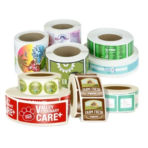 Pre Printed Self Adhesive Labels - Color: White
