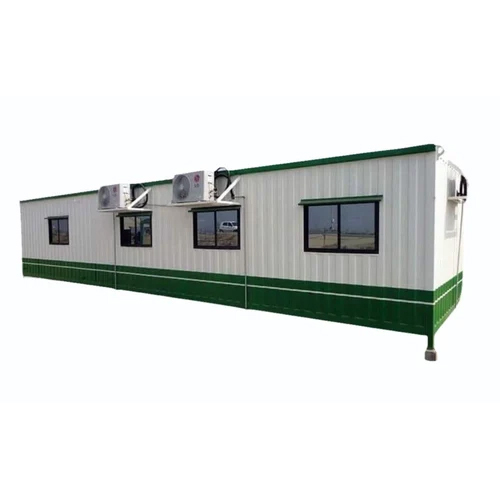 40 Feet Four Window Ms Porta Cabin - Color: White And Green