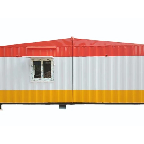 Mild Steel Portable Office Prefabricated Cabin - Color: White And Orange