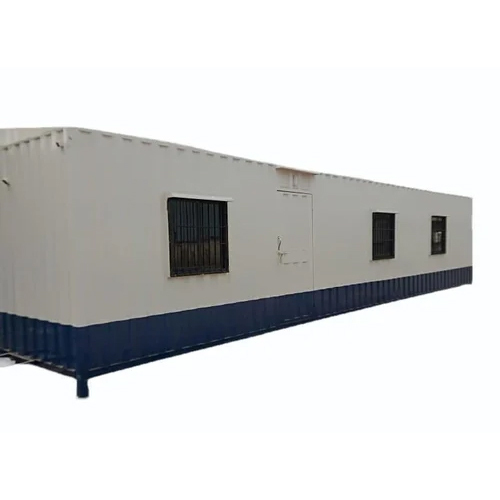 40 Feet Three Window Mild Steel Porta Cabin - Color: White And Blue