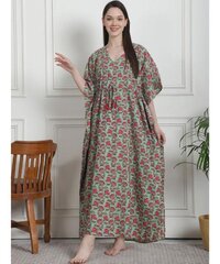 Women's Cotton Solid Maxi Kaftan Nighty